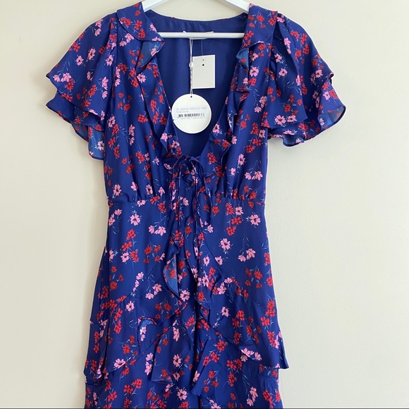 TALULAH The Yearning Ruffle Blue Midi Dress - Picture 15 of 16